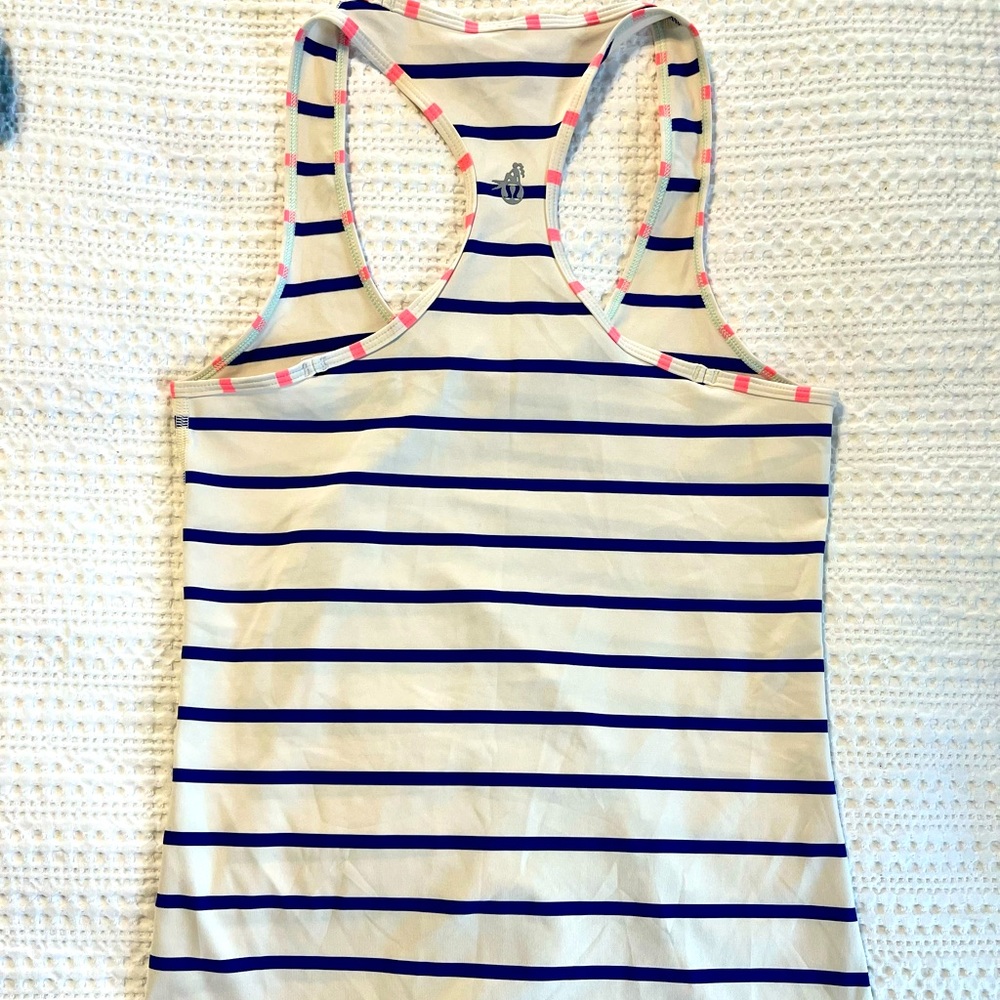 Rare 2013 lululemon Seawheeze Cool Racerback Sz 6 EUC in Ivory/Navy/Pink